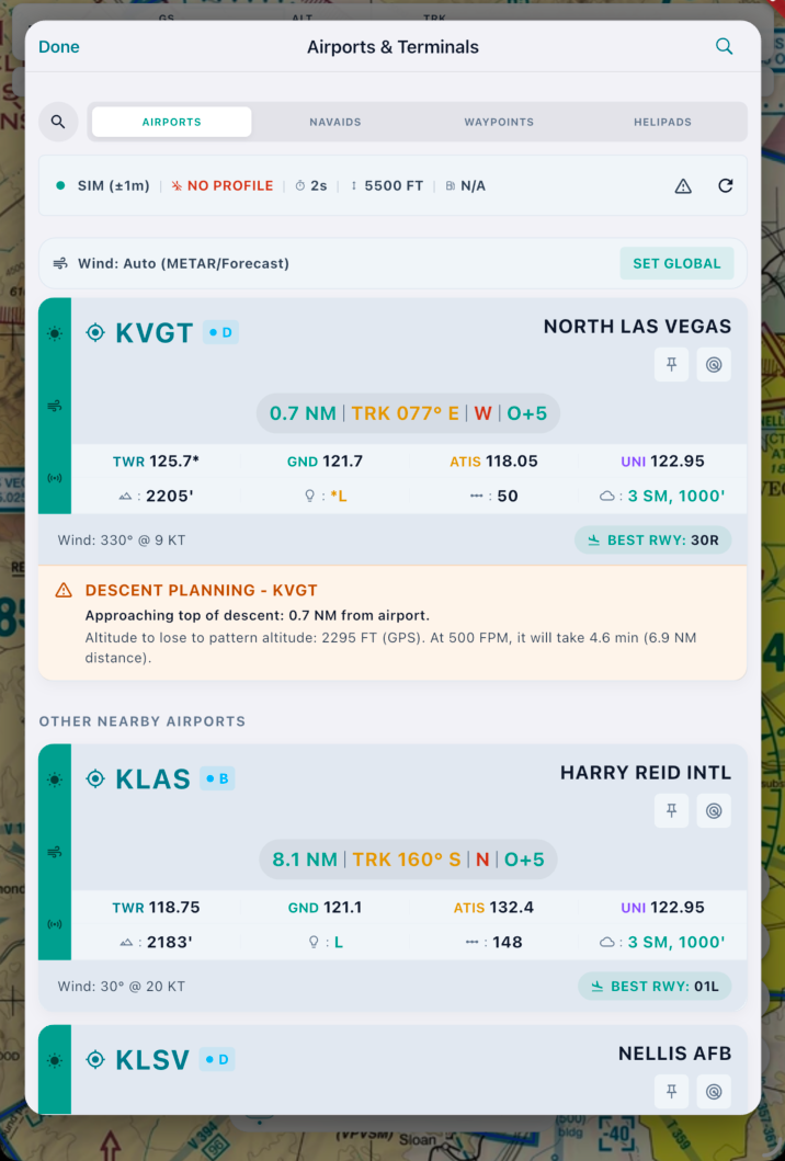 Airports & Descent Planning