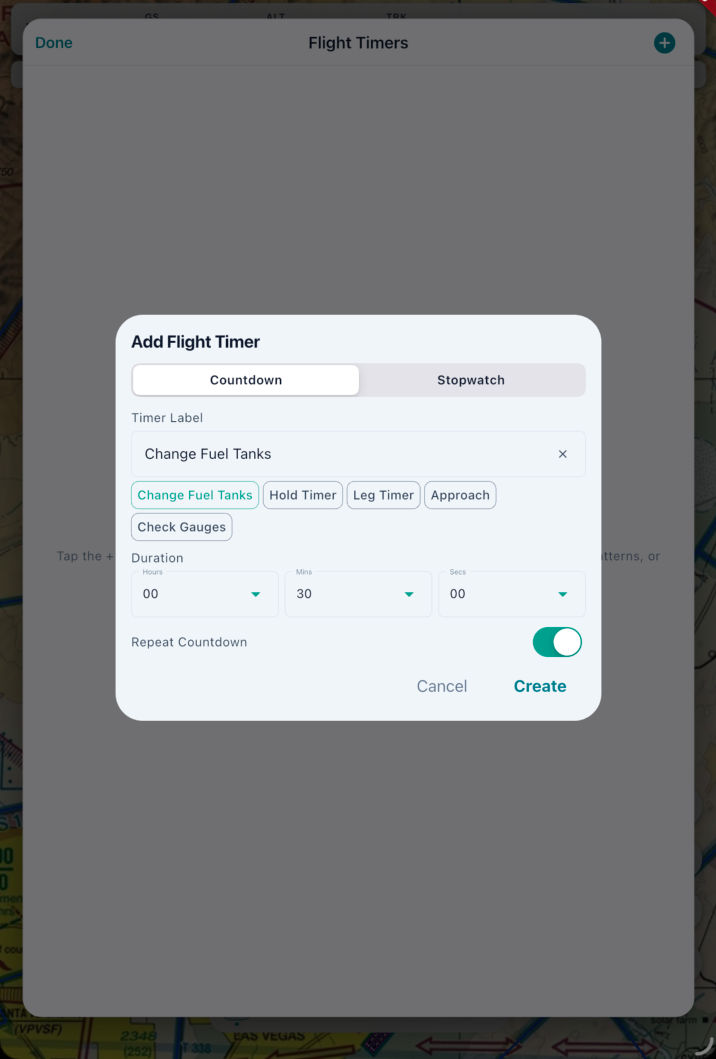 Flight Timers and Fuel Reminders